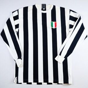 Juventus Scudetto Retro Long Sleeve Jersey Shirt Mens L Black White Official